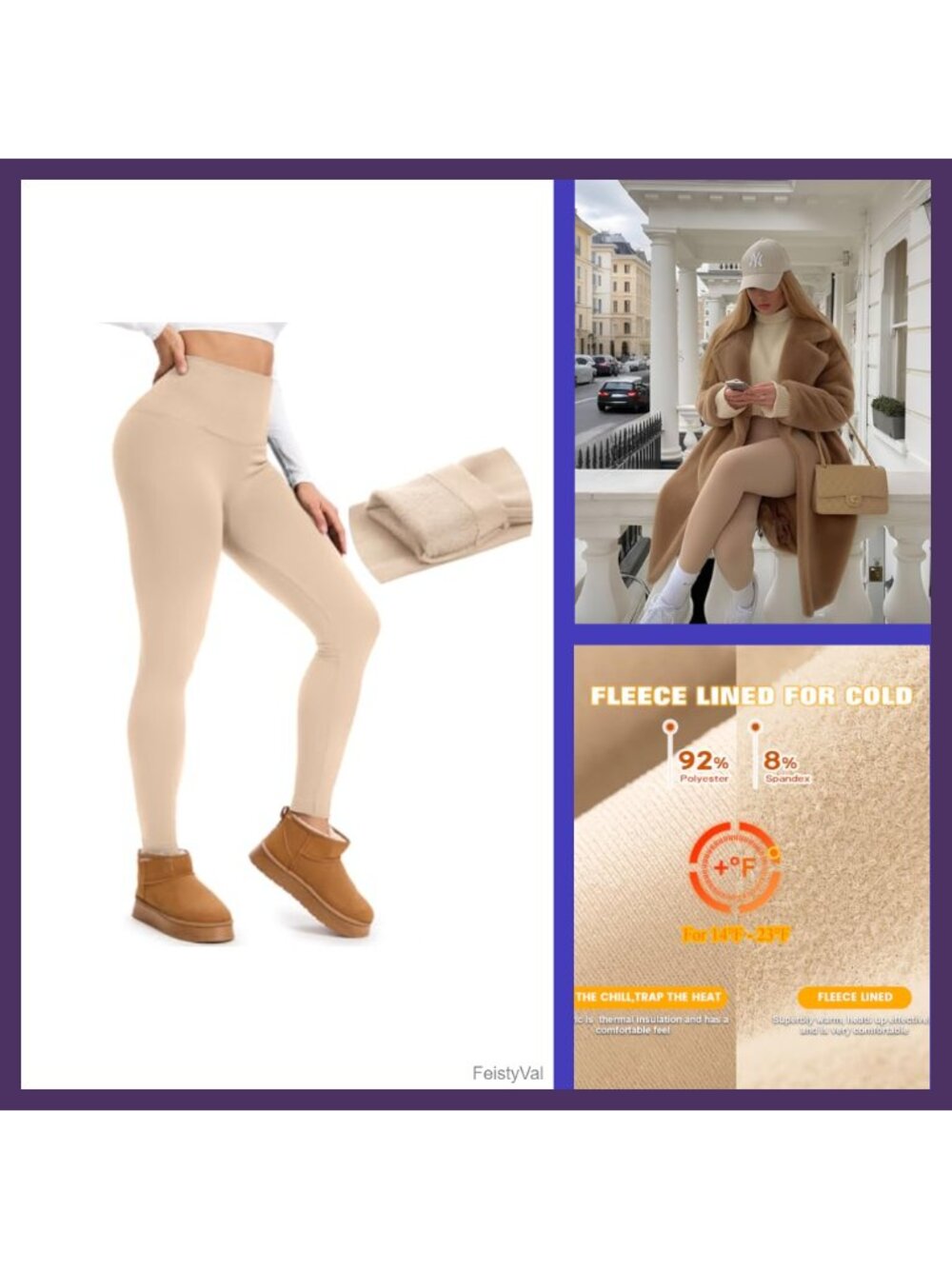 Fleece Lined Leggings Women Thermal Winter Warm Seamless High Waist Tummy